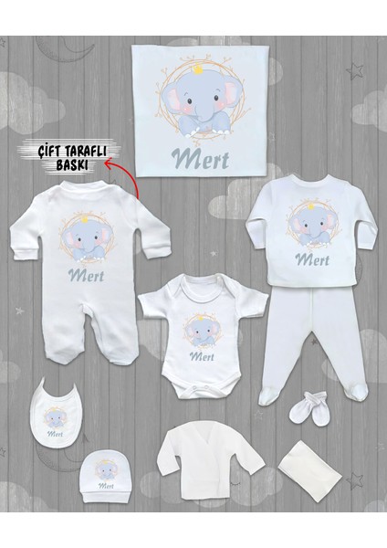 Isme Özel 10'lu Pamuklu Erkek Bebek Hastane Çıkışı SETI_MT_144-10