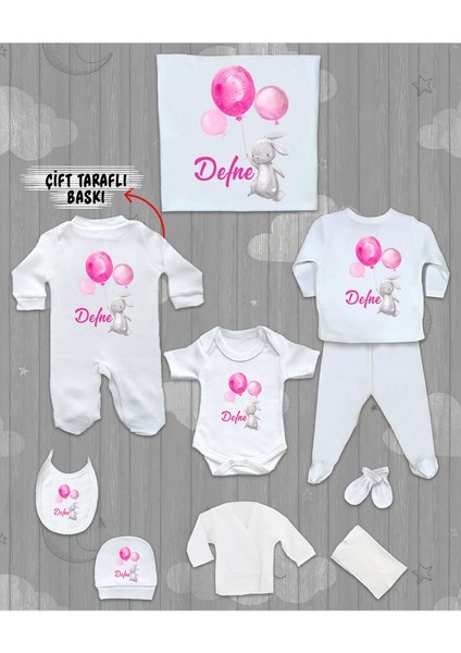 Isme Özel 10'lu Pamuklu Kız Bebek Hastane Çıkışı SETI_MT_148-10
