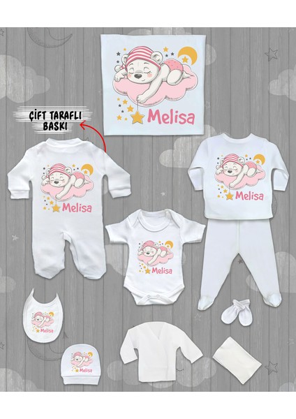 Isme Özel 10'lu Pamuklu Kız Bebek Hastane Çıkışı SETI_MT_156-10