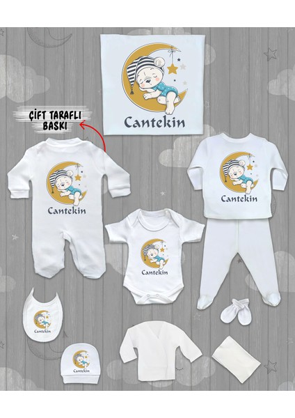 Isme Özel 10'lu Pamuklu Erkek Bebek Hastane Çıkışı SETI_MT_162-10