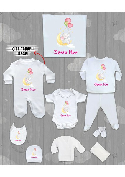 Isme Özel 10'lu Pamuklu Kız Bebek Hastane Çıkışı SETI_MT_171-10
