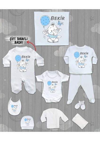 Isme Özel 10'lu Pamuklu Erkek Bebek Hastane Çıkışı SETI_MT_178-10