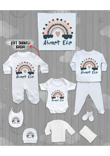 Isme Özel 10'lu Pamuklu Erkek Bebek Hastane Çıkışı SETI_MT_181-10