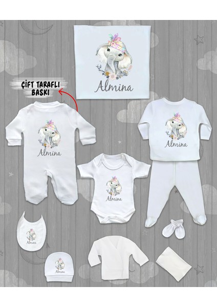 Isme Özel 10'lu Pamuklu Kız Bebek Hastane Çıkışı SETI_MT_183-10