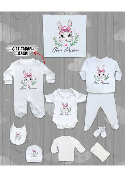 Isme Özel 10'lu Pamuklu Kız Bebek Hastane Çıkışı SETI_MT_185-10