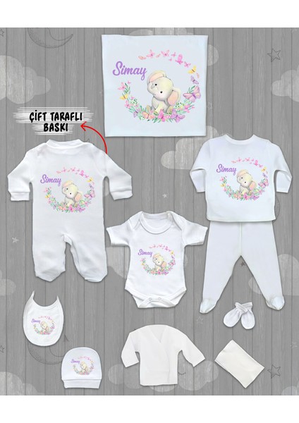 Isme Özel 10'lu Pamuklu Kız Bebek Hastane Çıkışı SETI_MT_200-10