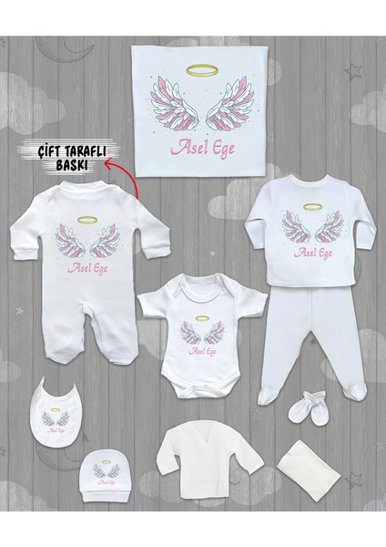 Isme Özel 10'lu Pamuklu Kız Bebek Hastane Çıkışı SETI_MT_213-10