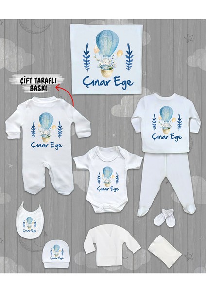 Isme Özel 10'lu Pamuklu Erkek Bebek Hastane Çıkışı SETI_MT_216-10