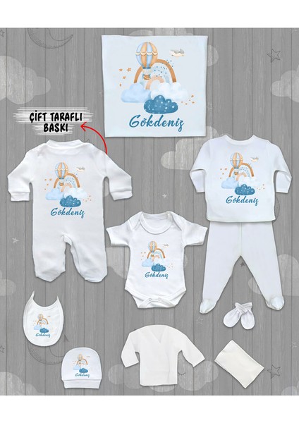 Isme Özel 10'lu Pamuklu Erkek Bebek Hastane Çıkışı SETI_MT_218-10