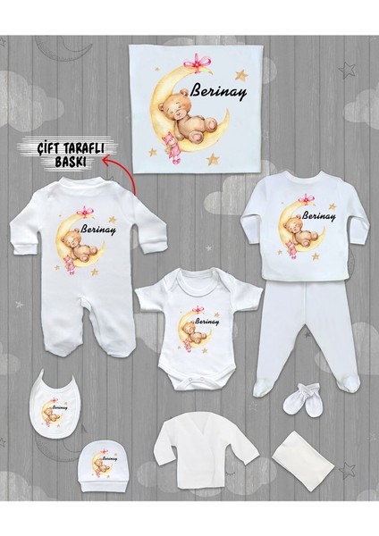 Isme Özel 10'lu Pamuklu Kız Bebek Hastane Çıkışı SETI_MT_219-10