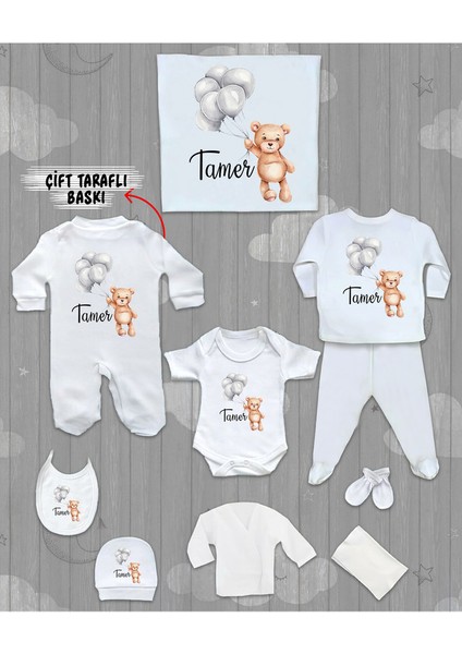 Isme Özel 10'lu Pamuklu Erkek Bebek Hastane Çıkışı SETI_MT_239-10