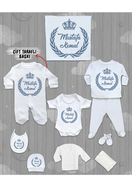Isme Özel 10'lu Pamuklu Erkek Bebek Hastane Çıkışı SETI_MT_246-10