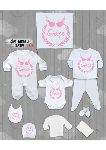 Isme Özel 10'lu Pamuklu Kız Bebek Hastane Çıkışı SETI_MT_252-10