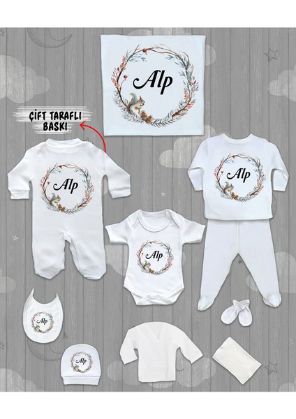 Isme Özel 10'lu Pamuklu Erkek Bebek Hastane Çıkışı SETI_MT_257-10