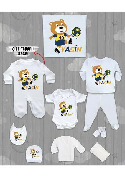 Isme Özel 10'lu Pamuklu Erkek Bebek Hastane Çıkışı SETI_MT_261-10