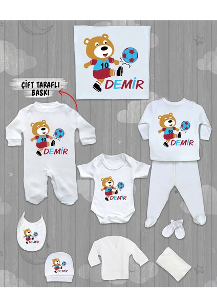 Isme Özel 10'lu Pamuklu Erkek Bebek Hastane Çıkışı SETI_MT_263-10