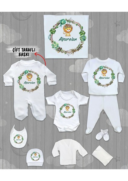 Isme Özel 10'lu Pamuklu Erkek Bebek Hastane Çıkışı SETI_MT_265-10