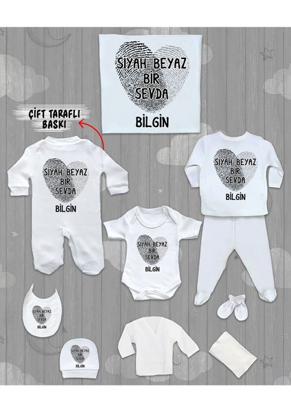 Isme Özel 10'lu Pamuklu Erkek Bebek Hastane Çıkışı SETI_MT_268-10