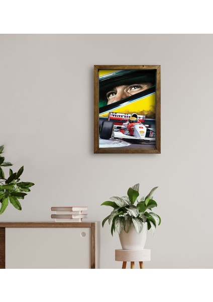Gift F1 Ayrton Senna Tasarımlı Doğal Masif Ahşap Çerçeveli Tablo 45X65CM-1 fırsatları