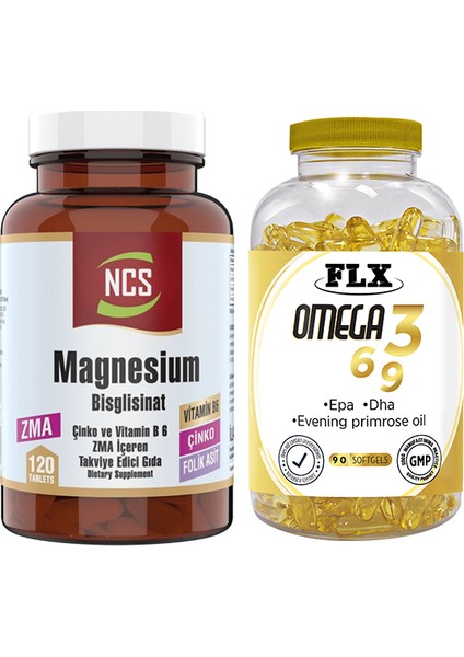 Zma Magnesium Bisglisinat 120 Tablet Flx Omega 3-6-9 90 Tablet