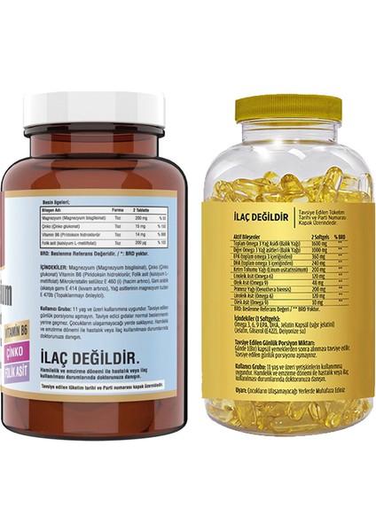 Zma Magnesium Bisglisinat 180 Tablet & Flx Omega 3-6-9 90 Tablet