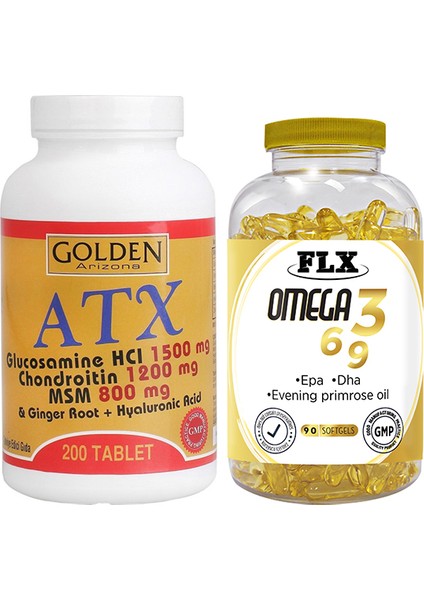 Golden Arizona Atx Glucosamine Chondroitin Flx Omega 3-6-9 Balık Yağı 90 Softgel