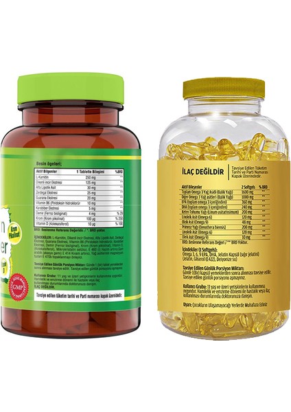 L-Carnitine Karabiber Extreli 60 Tablet & Flx Omega 3-6-9 90 Tablet
