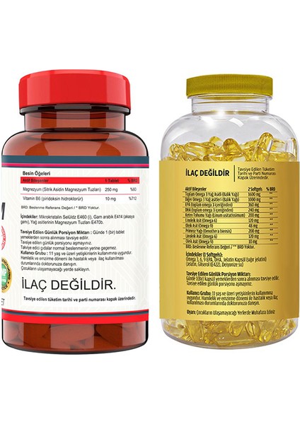 Nevfix Magnesıum Vitamin B-6 120 Tablet & Flx Omega 3-6-9 90 Tablet