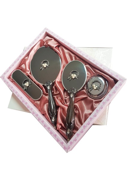 Saraylı Silver Inci Buketi Ayna Fırça Takımı 101