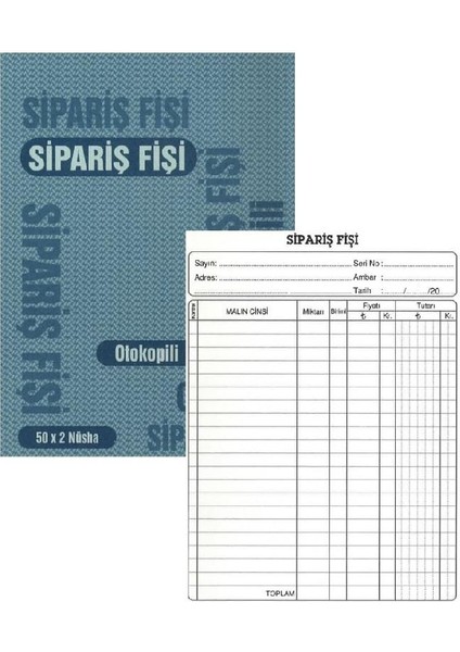 Sipariş Fişi Otokopili A5 Gürmat Otokopili Sipariş Fişi 14 x 20 cm Tekli