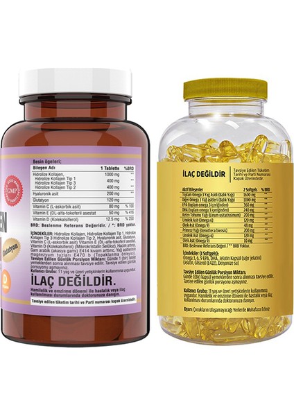 Kollajen Tip 1-2-3 90 Tablet & Flx Omega 3-6-9 90 Tablet