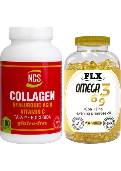 Collagen C Vitamini 180 Tablet & Flx Omega 3-6-9 90 Tablet