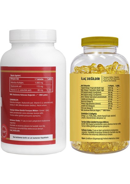 Collagen C Vitamini 180 Tablet & Flx Omega 3-6-9 90 Tablet