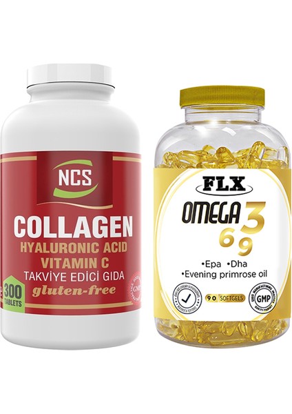 Collagen C Vitamini 300 Tablet & Flx Omega 3-6-9 90 Tablet