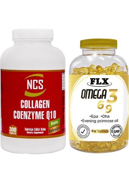 Collagen Selenium 300 Tablet & Flx Omega 3-6-9 90 Tablet