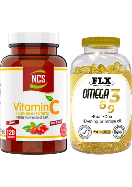 C Vitamini Beta Glucan 120 Tablet & Flx Omega 3-6-9 90 Tablet