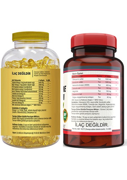 Flx Omega 3-6-9 Balık Yağı 180 Softgel Nevfix Glucosamine Chondroitin Msm 120 Tablet