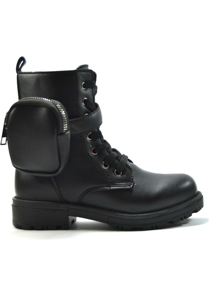 Siyah Cepli Kız Çocuk Postal Bot 26-35