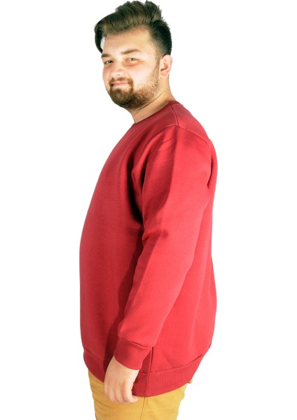 Erkek Sweatshirt Bisiklet Yaka Basic 20131 Bordo fiyatları