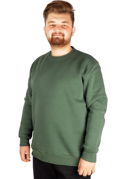 Erkek Sweatshirt Bisiklet Yaka Basic 20131 Nefti