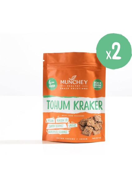 2'li Soğan Sarımsaklı Tohum Kraker 80 gr