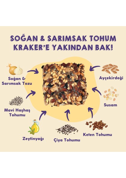 2'li Soğan Sarımsaklı Tohum Kraker 80 gr