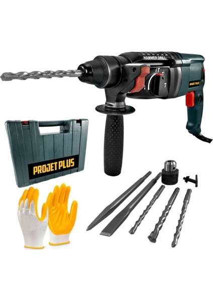 Projet Plus 3000 Watt Kırıcı Delici Metal Dişli Şanzuman Kırıcı Darbeli Matkap Gri Hammer Drill Gri