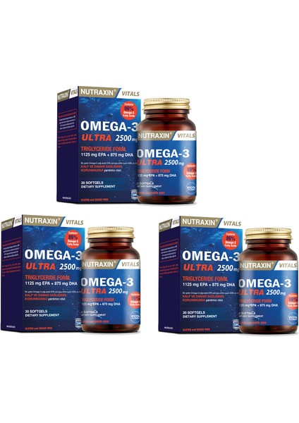 Omega 3 Ultra 2500 Mg 30 Yumuşak Kapsül X3 Adet