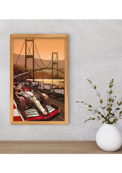 Gift Formula 1 Tasarımlı Dekoratif Retro Ahşap Çerçeveli Tablo-15