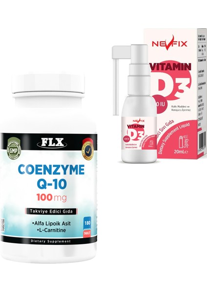 &nbspcoenzyme Q10 L-Carnitine Cla 180 Tablet Nevfix Vitamin D3 400 Iu 20 ml