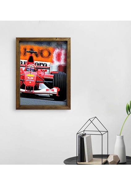 Gift Formula 1 Tasarımlı Doğal Masif Ahşap Çerçeveli Tablo 45X65CM-2