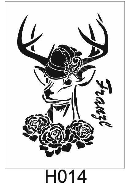 H-014 Hayvan Temalı Desenler Stencil Şablon 21 x 30 cm