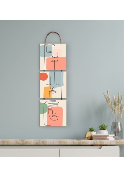 Gift 3 Parça Ipli Ahşap Tablo Seti-45