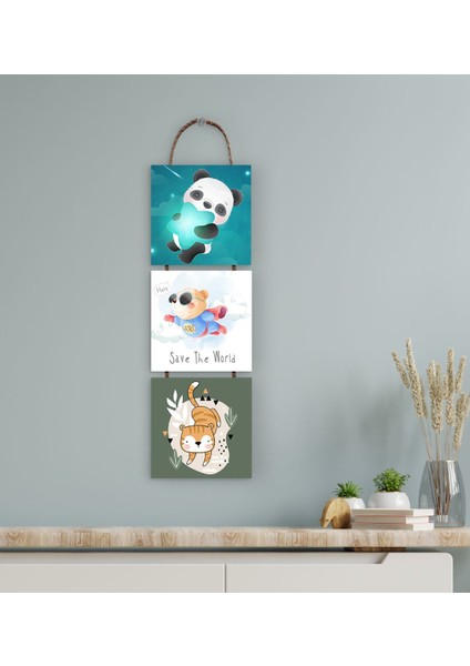 Gift 3 Parça Ipli Ahşap Tablo Seti-24